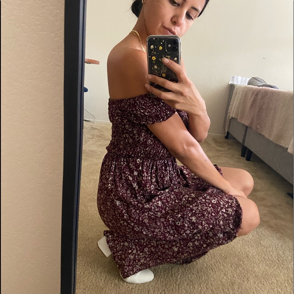 Fall Maxi Dress maroon/burgundy